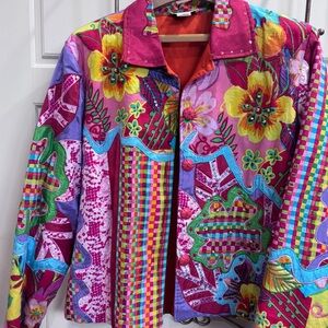 Madison Studio Orange Multi-Color Patterned Jacket